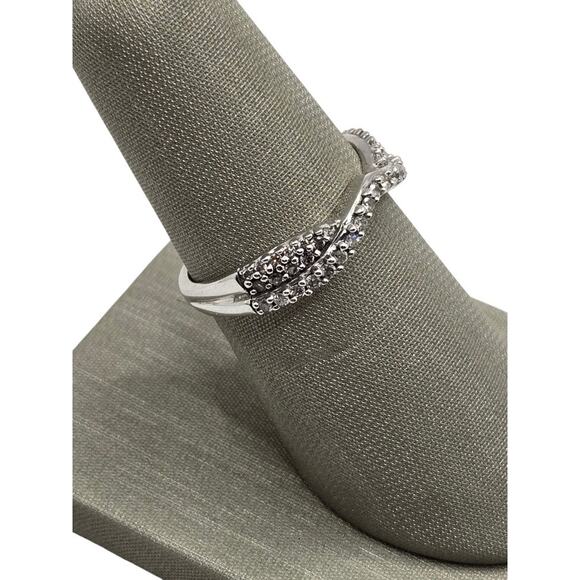 14K White Gold Crossover .5ctw Diamond Band (6475) - Picture 3 of 5